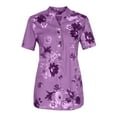 thumbnail image 2 of Azrian Plus Size Blouses Summer Tops For Women Short Sleeve Split Neck Shirts Flower Print Elegant Blouses With Chest Pocket Clearance Sale, 2 of 6