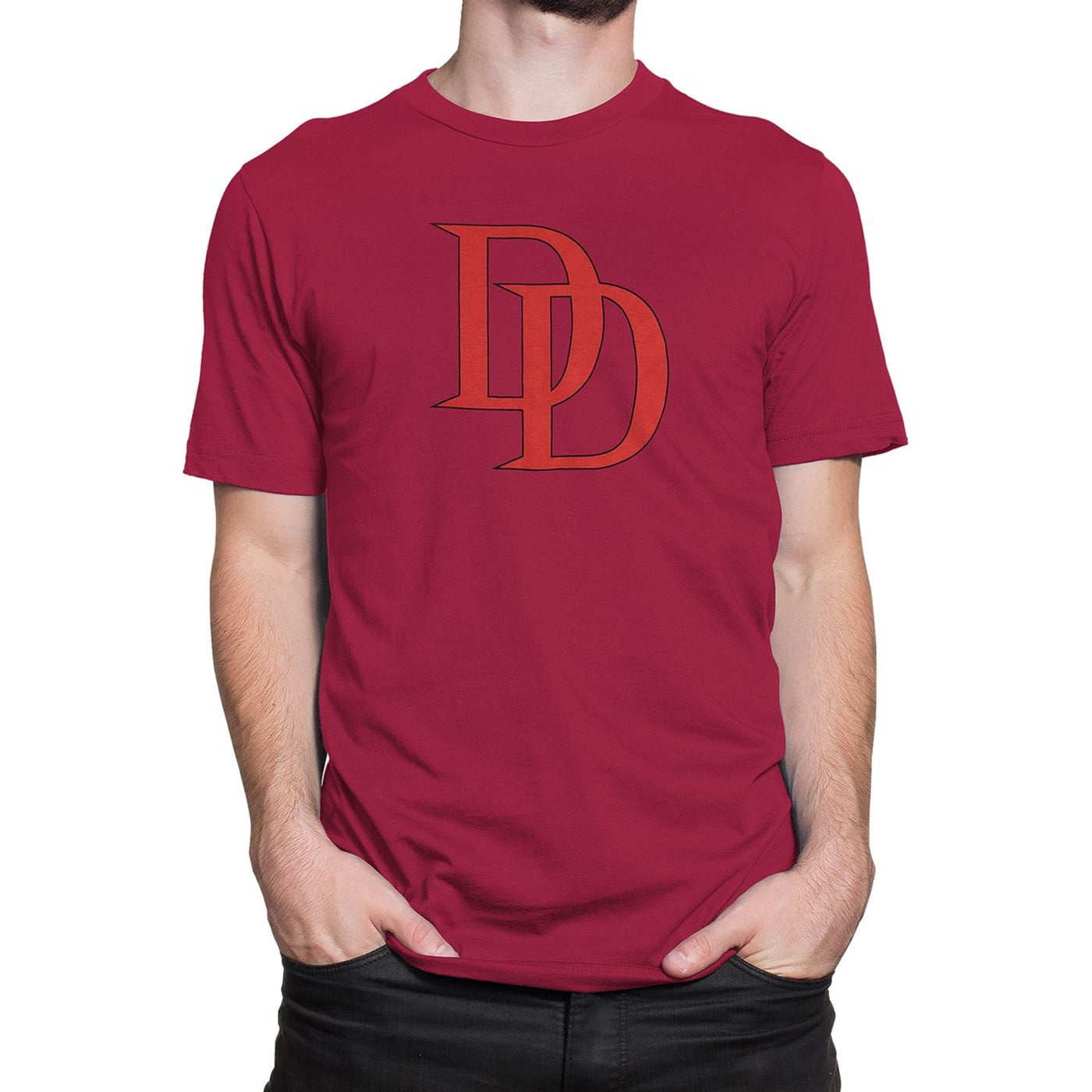 Marvel Daredevil DD Logo Red Men's T-Shirt New 