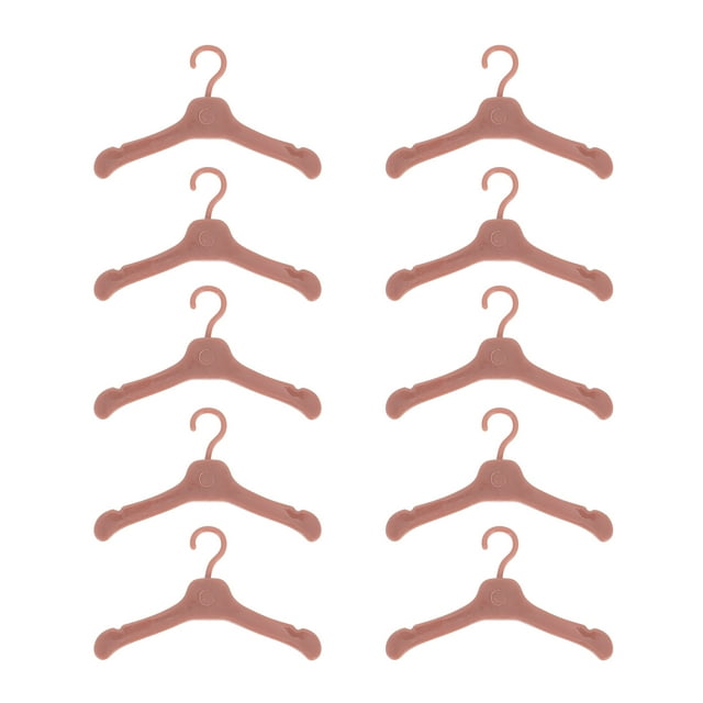 Durable Plastic Doll Clothes Hanger for Organization and Decoration 50pcs Compact Size Brown Color