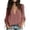 Watermelon Red, variant on Women's Solid T Shirt, Turn Down Collar Short Sleeve, Casual Fashion Pullover Top Army Green L