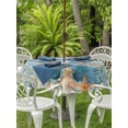 thumbnail image 3 of Outdoor Tablecloths with Umbrella Hole & Zipper, Blue Coastal Round Tablecloth 54 Inch, Summer Beach Starfish Shell Coral Nautical Waterproof Table Cloth, Patio/Pool/Picnic Table Covers, 3 of 8