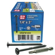 Grip-Rite GRSSFW911225 Grip-Rite PrimeGuard Plus #9 x 1.5 In. Flat Washer Head Structure Screw (25-Count) Black