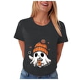 thumbnail image 5 of Duqingm Halloween Shirts for Women Fall Tee Shirt Funny Graphic Tshirt Clothes,2XL, 5 of 7
