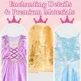 thumbnail image 7 of Girls Princess Dress up Clothes, 3Pack Princess Costume Trunk for Kids Pretend Play Christmas Birthday Gift, 7 of 7