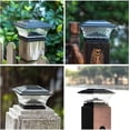 thumbnail image 6 of Solar  Cap Lights Outdoor  Lighting Deck Fence Cap Light Two Light Modes Warm White/Bright White Suitable for 4x4 Wooden Posts Black 4PK, 6 of 7