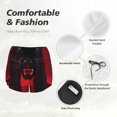 thumbnail image 4 of Balery Black Panther Red Background Pantalones cortos deportivos para mujer con forro y dos bolsillos, elásticos, para entrenamiento, gimnasio, yoga-Small, 4 of 7