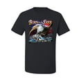 thumbnail image 2 of Wild Bobby, Born To Be Free Blad Eagle and American Flag Cars and Trucks Men's Graphic T-Shirt, Black, Small, 2 of 3