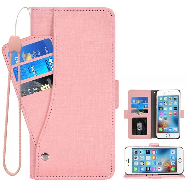 Wallet Case for iPhone 7 Plus 8 Plus, Blocking Card Slot Stand Shockproof TPU Interior Case PU Leather Magnetic Protect Flip Cover Compatible with iPhone 7 Plus 8 Plus, Blue