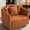 Orange, variant on Shaiailed Green Swivel Accent Chairs,Barrel Accent Chair with 3 Pillows,Boucle Swivel Chair with 360 Degree Rotating Design,Upholstered Armchair for Living Room