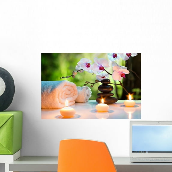 Massage Composition Spa Wall Mural Decal by Wallmonkeys Vinyl Peel and Stick Graphic (18 in W x 12 in H)