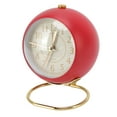 thumbnail image 2 of Reloj despertador retro silencioso decorativo con base de anillo redondo, pequeño reloj despertador de cuarzo con luz nocturna ambiental para dormitorio., 2 of 14
