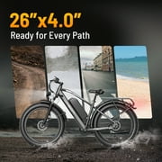 Jasion EB5 MAX Electric Bike for Adults, 750W Electric Mountain Bike with 48V 15Ah Battery, 26 Fat Tire Off-Road Ebike, 28MPH Shimano 7 Speed Bicycle UL2849