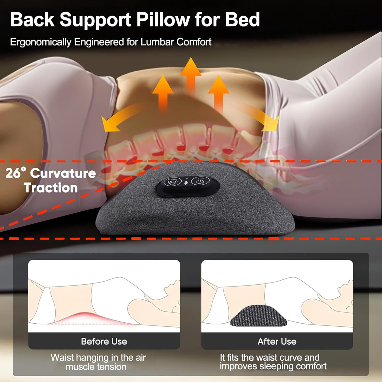 Smooth Spine Triple Fusion Back Massager, 2026 New Triple Fusion Massager for Sciatica, with Electric Traction Lifting & Heat Compress, All-Round Support, Relieve Neck/Shoulder Discomfort