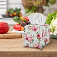 thumbnail image 5 of POLERO Tissue Box Cover PU Leather Pink Rose Flower, Waterproof Square Car Tissue Holder Storage for Bathroom Vanity, Countertops, Dressers, Night Stand, Parlors and Offices, 5 of 7