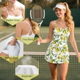 thumbnail image 6 of Garronmavis Lemon Women Athletic Dress with Shorts Spaghetti Strap A Line Athletic Golf Dress 2 Piece Set Casual Tennis Dresses Fruit Print Outfits, Size XS, 6 of 7