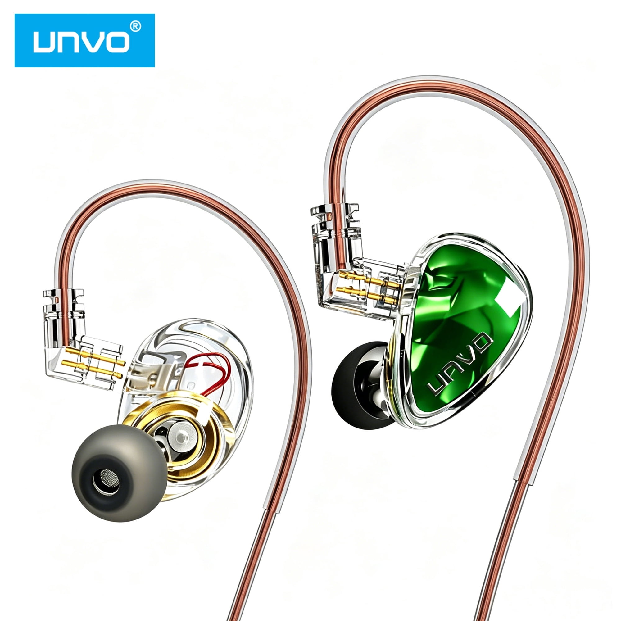 S08 in Ear Monitor Headphones IEM Earphones HiFi Stereo Sound Stage Earphones Wired Noise Cancelling Gaming Earbuds for Musicians Singer Audiophiles ，Compatible with 3.5mm&USB-C interface
