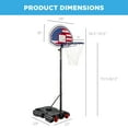 thumbnail image 7 of Best Choice Products Kids Height-Adjustable Basketball Hoop, Portable Backboard System w/ 2 Wheels - American Flag, 7 of 7