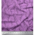 thumbnail image 1 of Soimoi Purple polyester Crepe Fabric Pear Leaves Decor Fabric Printed Yard 42 Inch Wide, 1 of 3