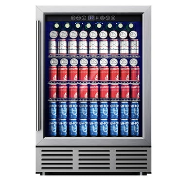 EUHOMY 5 Cu. ft. Beverage Refrigerator, 180 Can Under Counter Beer Fridge for Soda, Water, Wine