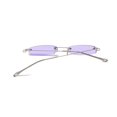 thumbnail image 3 of Gafas de sol rectangulares sin montura delgada, estilo vintage, transparentes y delgadas, con bisagra de resorte, 3 of 5