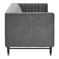 thumbnail image 3 of Modway Devote Channel Tufted Performance Velvet Loveseat in Gray, 3 of 8