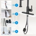 thumbnail image 6 of Kitchen Faucet, Brushed Nickel Spring Sink Faucets, Kitchen Spring Sink Faucets with Pull Down Sprayer, Single Handle Pull Out Spring Sink Faucet for 1 Hole Or 3 Holes, 6 of 7