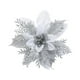 thumbnail image 1 of Adorno de flor artificial de Pascua con purpurina, flores falsas DIY Plata blanca, 1 of 7
