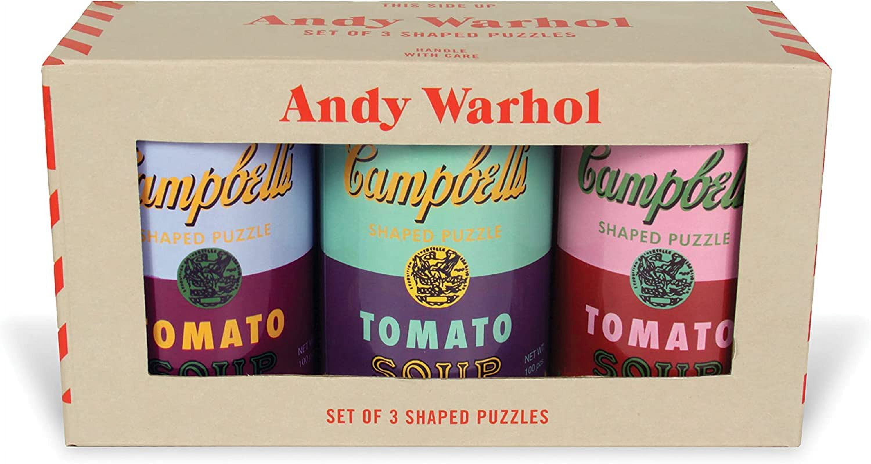 Andy Warhol Soup Cans Shaped Jigsaw Puzzles, Cardboard, Set of 3
