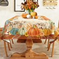 thumbnail image 6 of Thanksgiving Tablecloth 60x102 Inches Rectangle - Thanksgiving Decorations for Home - Orange Thanksgiving Table Cloth Pumpkins Fall Decor for Home, Table, Party, Kitchen, 6 of 6
