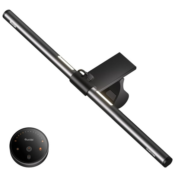 Quntis Barre Lumineuse pour Moniteur d'Ordinateur avec Télécommande, Lampe de Bureau Rétroéclairée avec Protection des Yeux pour Moniteur pour la Maison, le Bureau et le Jeu, Gradation Continue de la Luminosité et de la Température de Couleur, Sans Éblouissement de l'Écran, Gris