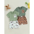 thumbnail image 3 of Elippeo Baby Boys Summer Outfits 6 12 18 24 Months 2 3 Years Duck Print Short Sleeves T-Shirt and Elastic Shorts Set for 2 Piece Vacation Clothes Set, 3 of 9