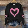 thumbnail image 5 of Felirenzacia Plus Size Women’s Valentine Sweatshirt, Cute Heart Graphic Pullover Top for Love Season, Black,M, 5 of 5