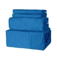 thumbnail image 4 of Marquess 4 Pieces Microfiber Flannel Sheet Set, Full Size Navy Blue Color, 4 of 7
