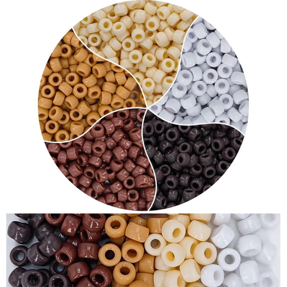 800Pcs Brown Pony Beads 6x9mm for Friendship Bracelets Making Kit