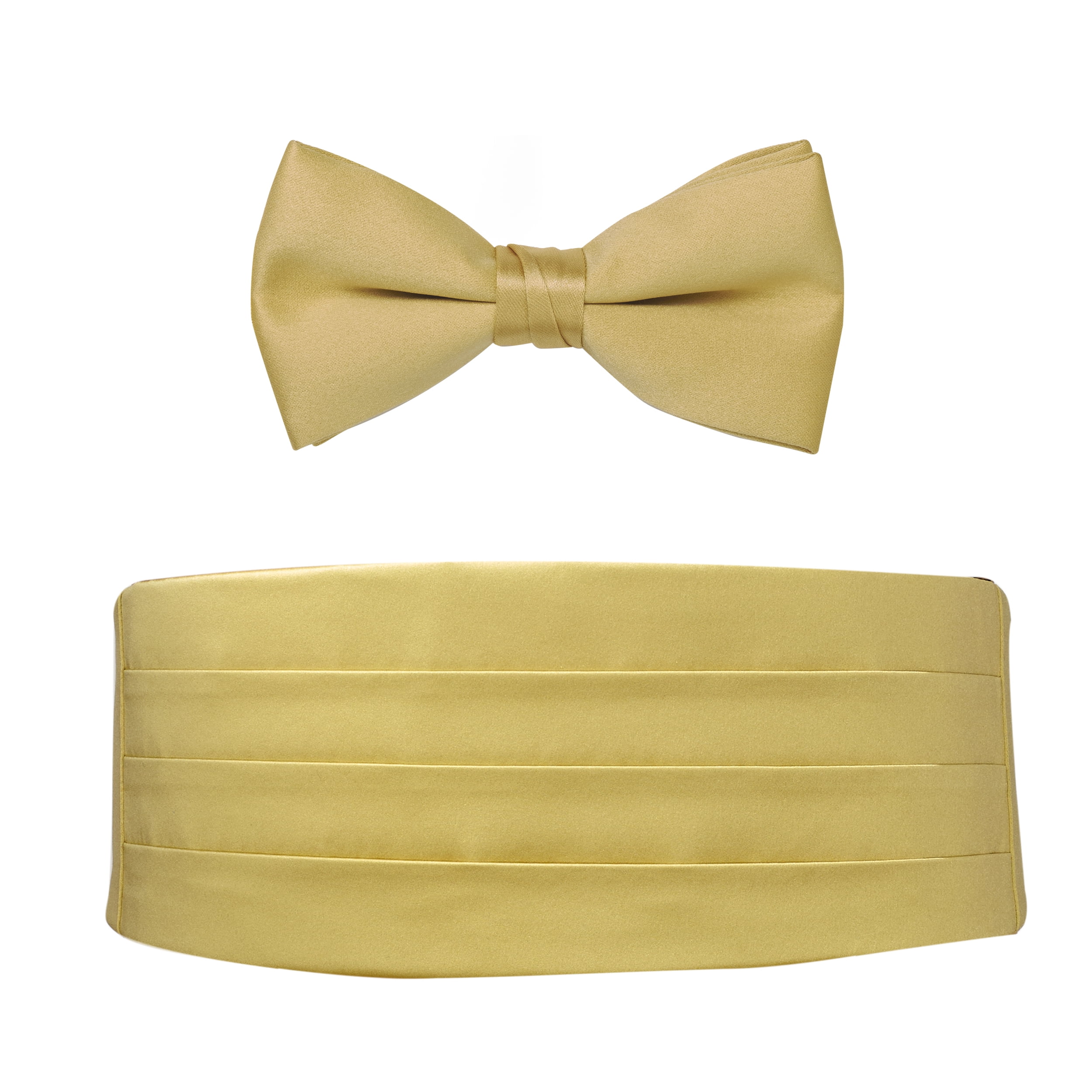 Antique Gold Satin Bow Tie & Cummerbund Set