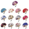 thumbnail image 2 of Qisuw Bamboo Fold Hand Fan Wedding Chinese Japanese Fan Vintage Flower Folding Fan for Wedding Dancing Party Women Gift, 2 of 21