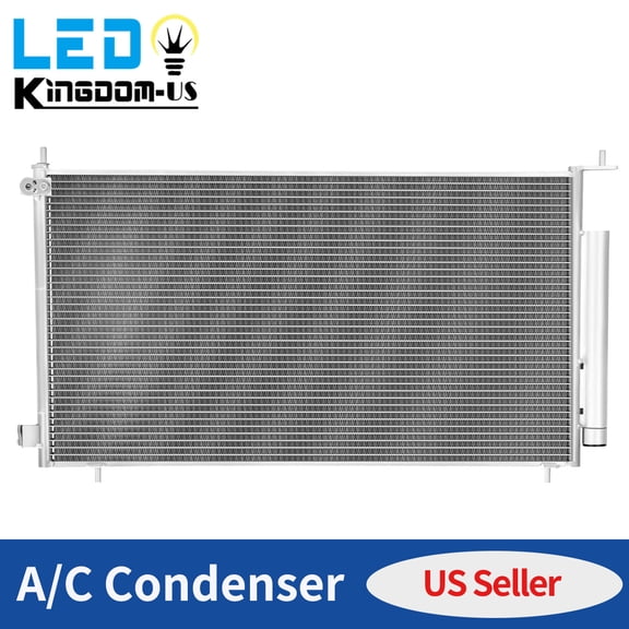 LEDKINGDOMUS AC Condenser for 2002-2006 Honda CR-V & 2003-2011 Element L4 2.4L, Replacement OEM#80110S9A013, Premium Aluminum, Leak Tested 2.94MPa, High-Density Louvered Fins