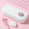 thumbnail image 2 of SLYNSHome Plastic Pencils Case Double Layer Large Capacity Pencil Box,White Hard Pen Case with Snap-tight Lid for Office Supplies Storage Organizer, 2 of 6