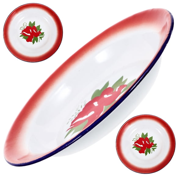 FENGGUIQU 3Ud Platos Retro De Esmalte Seleccionado Resistentes Para Postres Y En Casa