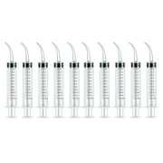TureClos 10 Pieces Plastic Syringes Set 12ml Curved Straight Tip Syringe Easy to Use Effective Erevention Animal Feeding for Mouthwash