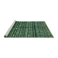 thumbnail image 2 of Ahgly Company Machine Washable Indoor Rectangle Abstract Turquoise Blue Modern Area Rugs, 2' x 4', 2 of 4