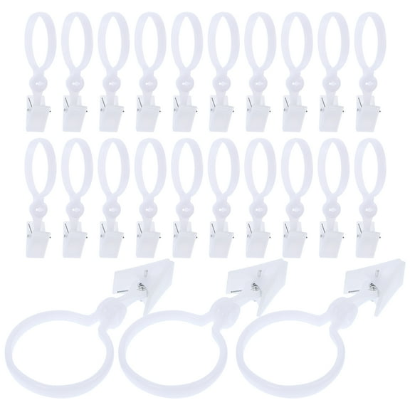 80 Pcs Shower Curtain Ring Clips Plastic Hangers Rod Drapery with Rings Drapes Coat Black Out Curtains
