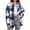 Blue, variant on Women's Oversized Plaid Shirts Casual Button Dressy Long Sleeve Shirt Loose Shacket Top with Pocket Blue XXXL Fashion