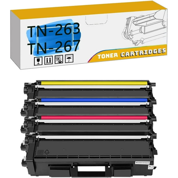 TN-263 TN-267 TN263 TN267 Toner Cartridge, Compatible for Brother HL-L3270CDW DCP-L3551CDW MFC-L3750CDW MFC-L3770CDW Printers【High Print Volume with Chip】