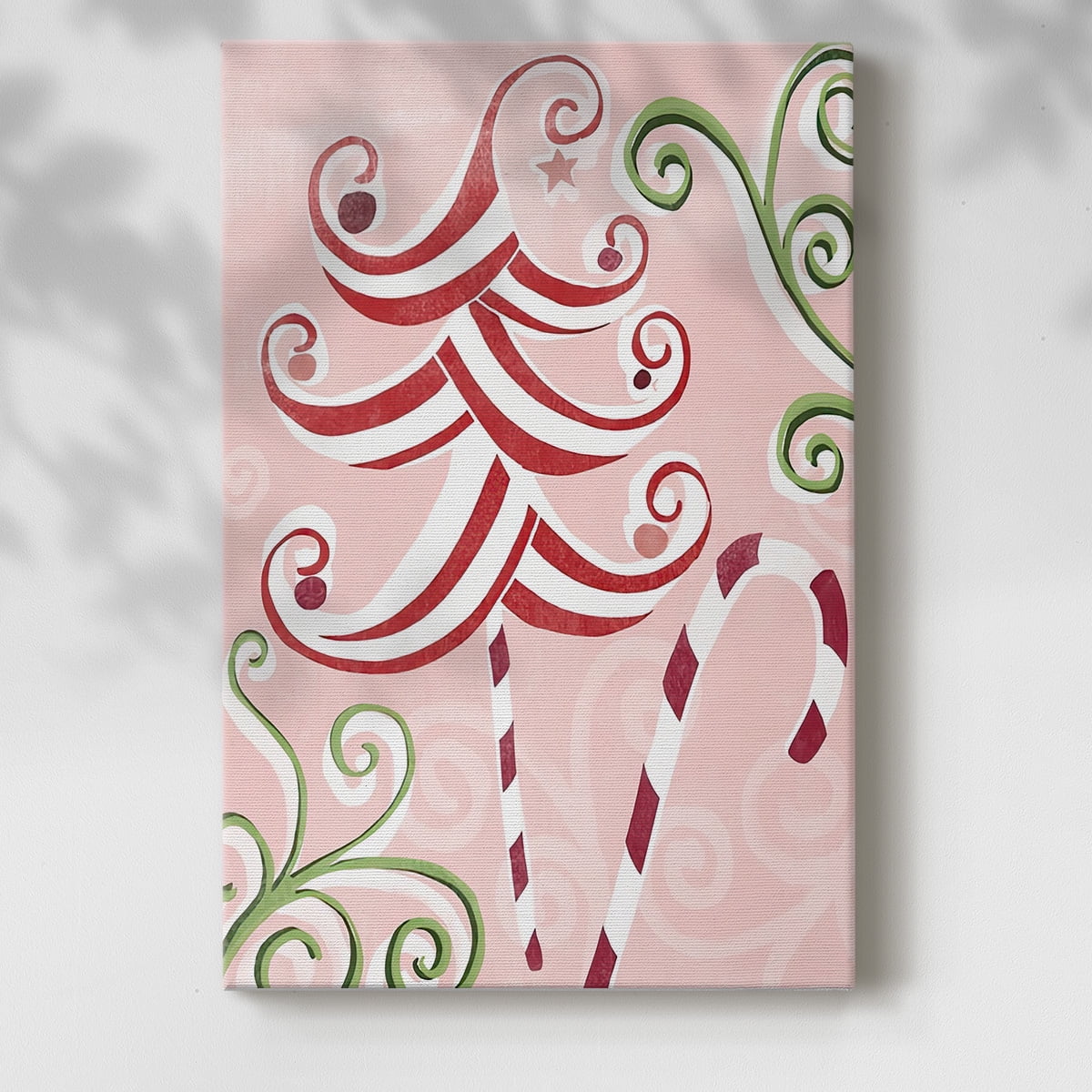 Candy Cane Holiday I- Gallery Wrapped Canvas