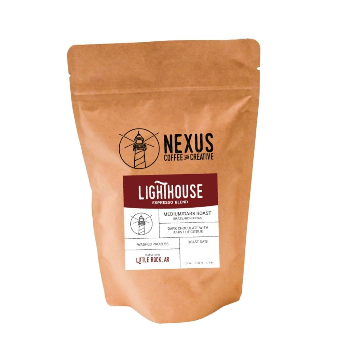 Nexus Coffee - Lighthouse Espresso Blend, Whole Bean, Dark Roast, 8.8oz