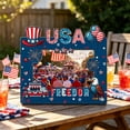thumbnail image 6 of Darzheoy 4th of July Gnome Picture Frame, Patriotic Floral USA Themed Photo Holder, Handmade, Rustic Wood, Tabletop Decor, Independence Day Gift, for Mantel, Desk, Shelf, Office, Home Decor, 6 of 7