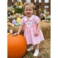 thumbnail image 5 of Toddler Little Baby Girl Easter Outfit Bunny Embroidery Smocked Dress Short Sleeve Doll Collar Bow Plaid Easter Dress Cute Summer Clothes, 5 of 10