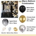 thumbnail image 2 of MMTX Black Gold Party Decoration, Chrome Black Gold and Silver Balloon Garland Arch for Men Women Birthday Party Baby Shower Graduation Anniversary, 2 of 12
