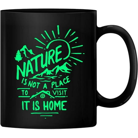 

PrintValue Nature is Not a Place To Visit It is Home 11oz Ceramic Coffee Mug Tea Cup 350 ml (Black)